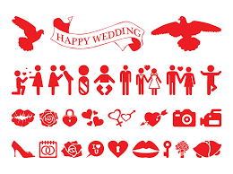 love and marriage icon set vector art