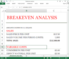 How To Create A Simple Break Even Analysis Using Excel