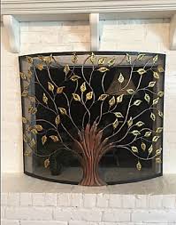 Metal Accent Curved Fireplace Screen