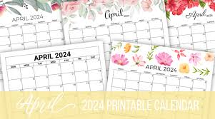 April 2024 Calendar Free Printable