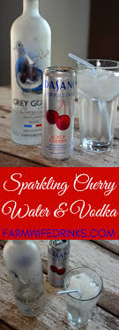 sparkling cherry water and vodka the