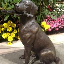 chocolate lab garden statue outdoor