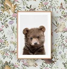 Baby Bear Wall Art Print Woodland