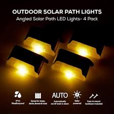 Merkury Innovations Outdoor Solar Path Lights 4 Pack Multi