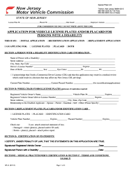 Your employer should complete the employer statement before giving the packet to you. Fillable Form Sp 41 Application For Vehicle License Plates And Or Placard For Persons With A Disability New Jersey Printable Pdf Download
