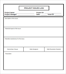 Issue Log Sample 6 Documents In Pdf Word