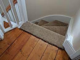 How do you install carpet to tile transition? Which Style Transition Threshold Do I Need For Carpeted Stairs To Meet Floor Boards Home Improvement Stack Exchange