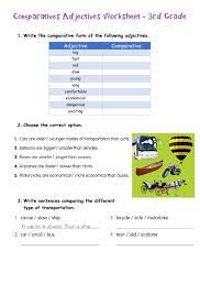 comparatives 3rd grade worksheet
