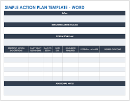 Free Microsoft Word Action Plan