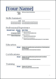 Resume Layouts Word Curriculum Vitae Format Word Com Proforma Of