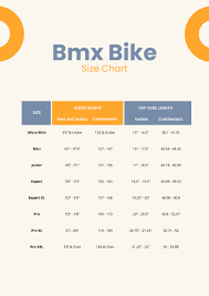 bmx bike size chart in portable