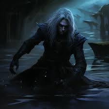 dark fantasy art of male drow vire