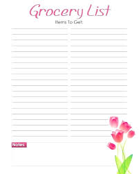 Printable Grocery List Template By Department Free Shopping