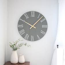 Large Wall Clock Neutral Grey Green