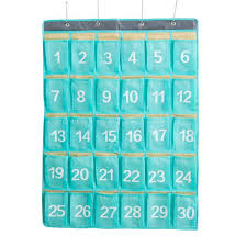 Us 8 51 35 Off Oxford Fabric Numbered Classroom Pocket Charts For Cell Phones Hanging Organizers 30 Pockets In Storage Bags From Home Garden On