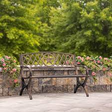 Metal Outdoor Lone Star Garden Bench