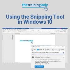 using the snipping tool in windows 10