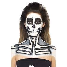 skelet halloween schmink kit zwart wit