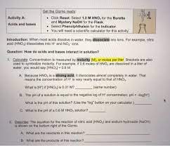 Student exploration moles (page 1) bestseller: Solved Activity A Acids And Bases Get The Gizmo Ready Chegg Com