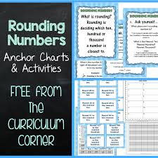 Rounding Anchor Charts Activities The Curriculum Corner 123