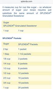 Splenda Measurement Conversion Charts Splenda Recipes