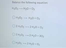 following equation h202 h2o o2 o