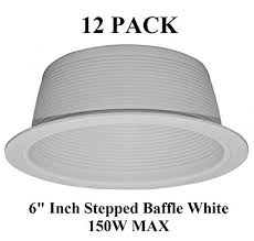 6 Inch Recessed Light White Baffle Trim For Br40 Par38 150w 12 Pack Our Baffle Trim Are Compat Recessed Can Lights Recessed Lighting Recessed Light Bulbs