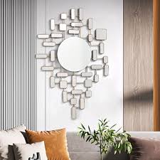 Abstract Panel Wall Mirror Rectangle