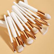 makeup brushes set 10pcs white gold