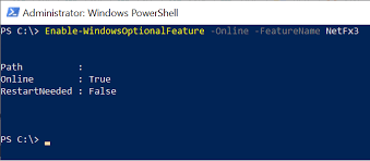 powers command to install net 3 5
