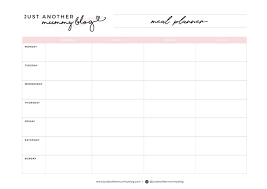 Free Weekly Meal Planner Download Just Another Mummy Blog