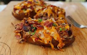 fully loaded bbq potatoes with pulled pork