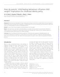 Ventura A  Birch L  Does parenting affect children s eating and weight  status   PDF Download Available 