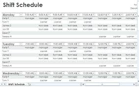 Work Shift Calendar Template Employee Scheduler Blank Planner