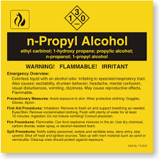 n propyl alcohol label sku