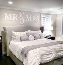 mr mrs wall sign above bed decor mr