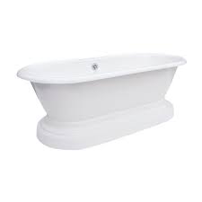 Newcastle 67 freestanding tub in white hardware in brushed nicke $1199.95. Elizabethan Classics 66 Inch Dual On Plinth Cast Iron Freestanding Tub Tub Rim Holes Walmart Com Walmart Com