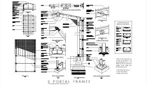 portal frames plan and section autocad file