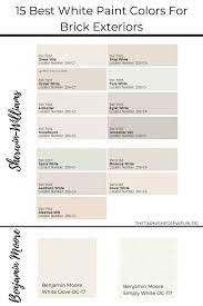 White Paint Colors For Brick Exteriors