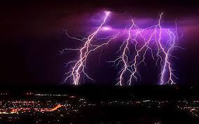lightning strike again city nature