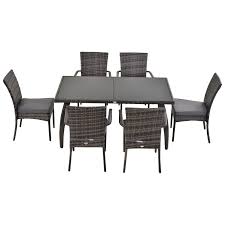 Outsunny 6 Seater Garden Dining Set