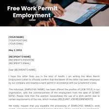 free employment letter templates