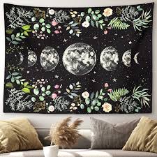By now you already know that if you're still in two minds about ceiling tapestry and are thinking about choosing a similar product, aliexpress is a great place to compare prices and sellers. Amazon Com Moonlit Garden Tapestry Moon Phases Surrounded By Vines And Flowers Black Wall Hanging Floral Luna Night Sky Moon Eclipse Universe Galaxy Starry Night Lunar Phases Wall Decor Tapestry 59 X79 Everything Else