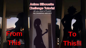 Silhouette is the image of a person, animal, object or scene represented as a solid shape of a single color which is usually black. Anime Silhouette Tiktok Challenge Tutorial How To Youtube