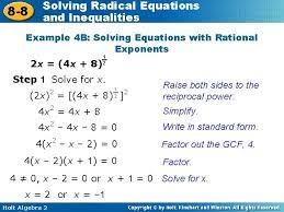 8 8 solving radical equations and