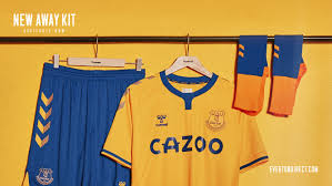 Perhaps football kits should reflect the time, like pop music? Everton And Hummel S Amber 2020 21 Away Kit