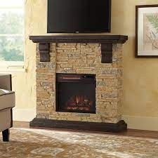 Faux Stone Mantel Electric Fireplace