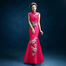 Red plays a vital role in chinese weddings at most chinese weddings, the bride will wear a traditional chinese qipao dress. Cheongsam Dress Mermaid Traditional Chinese Dress Designs Chinese Style Long Qipao Evening Gown Chinese Wedding Dress