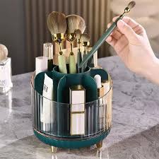 green makeup brush holder with lid 360