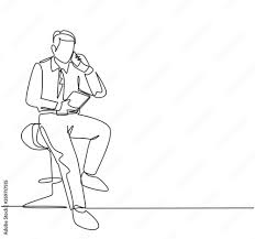 young businessman sitting relax on work